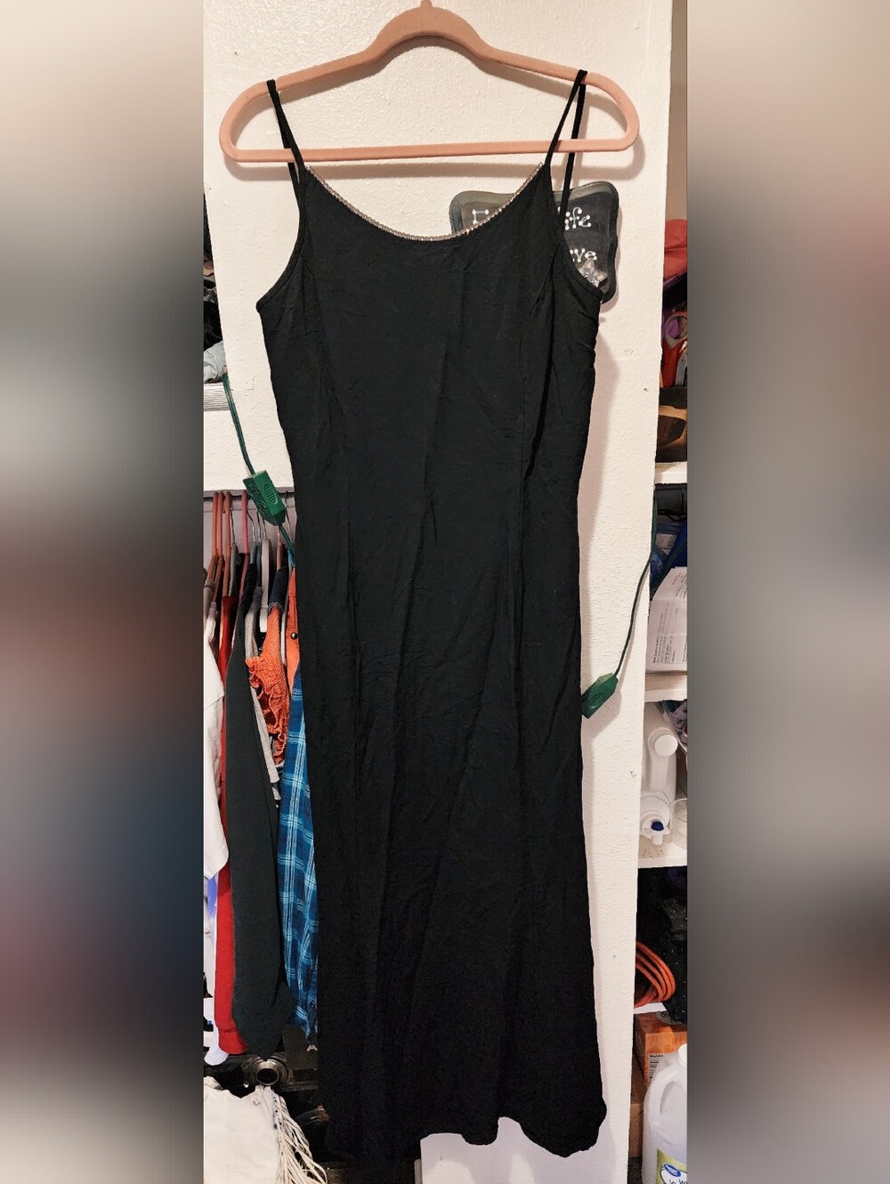 WOMEN'S 90'S " LITTLE BLACK DRESS" LONG MAXI DRESS - BLACK